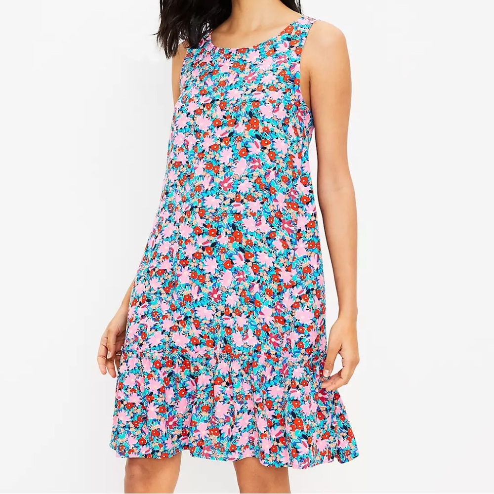 Loft floral print tie back sundress